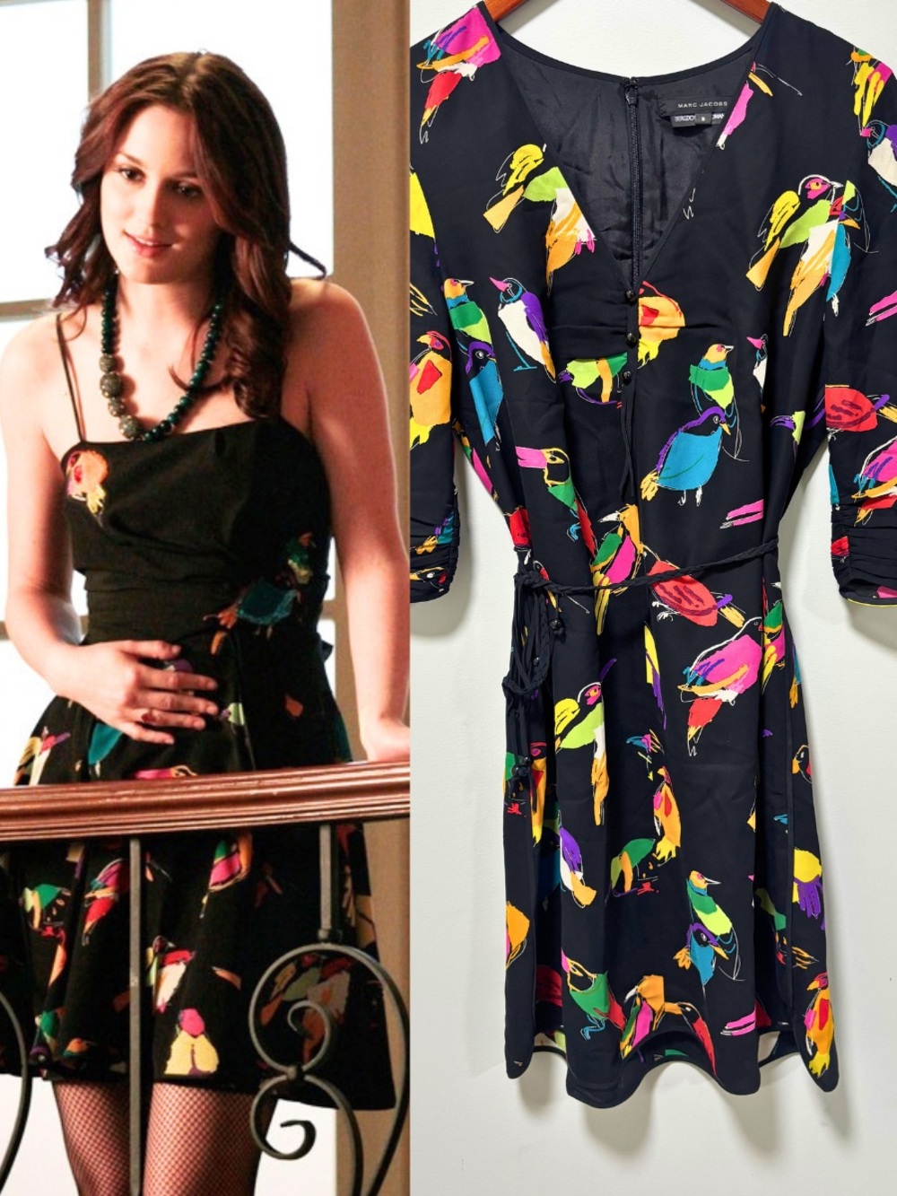 RARE Marc Jacobs Dress ASO Blair Waldorf Gossip Girl Limited Edition Birds 8